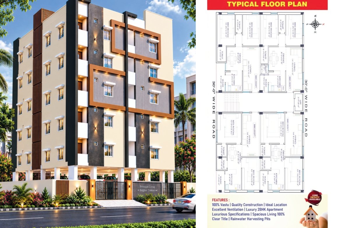 Venu Nilayam – 2 BHK 930 Sq. Ft Premium Apartments in Rampally, Hyderabad