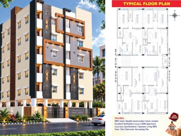 Venu Nilayam – 2 BHK 930 Sq. Ft Premium Apartments in Rampally, Hyderabad